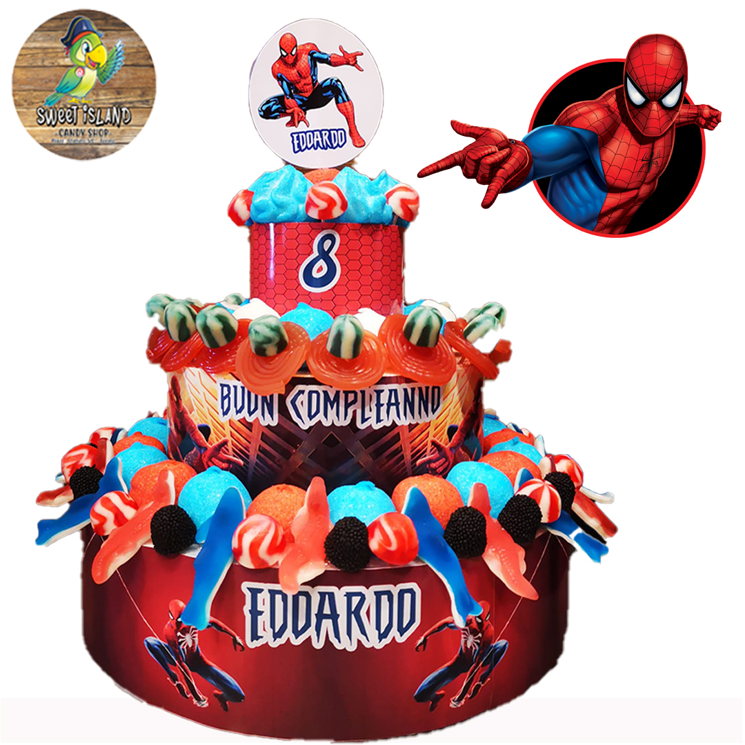 Torta di caramelle Spiderman – Sweetie candy shop