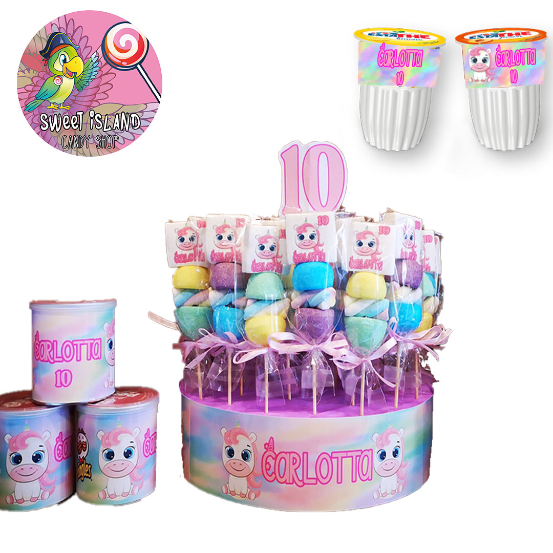 Unicorno decorato in ghiaccia reale festa a tema gadget sweet table  compleanno bambini